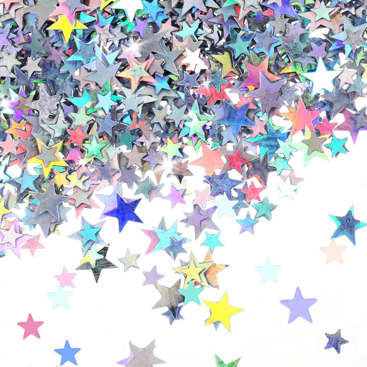 6000 PCS Glitter Star Confetti with Diamond, 60g/2 Ounce 6mm Christmas New Year Metallic Foil, Star Confetti for Party Wedding Decorations, Twinkle Sequins Scatter Star Confetti